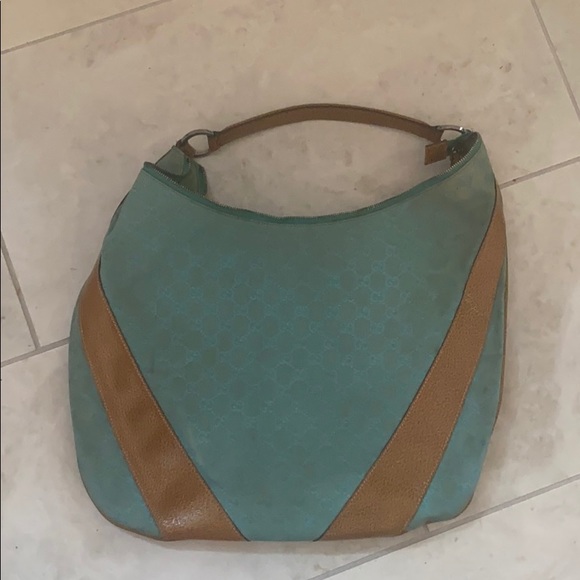 Gucci Handbags - Gucci turquoise hobo bag